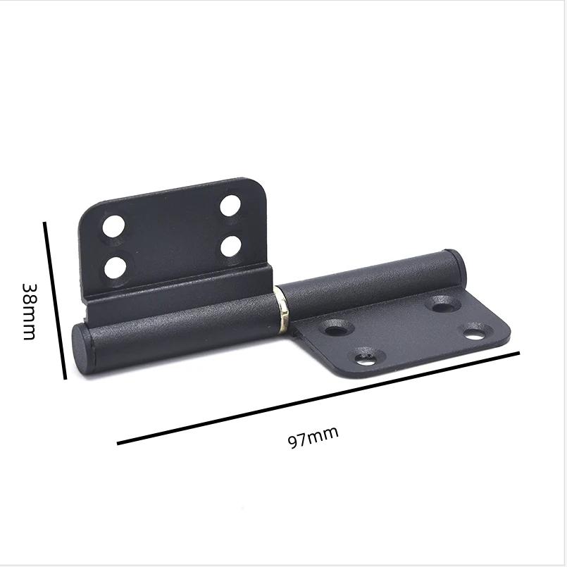 2PCS Aluminum door black flag hinge detachable 4 inch kitchen door hinges flag removable hardware toilet door removable hinge