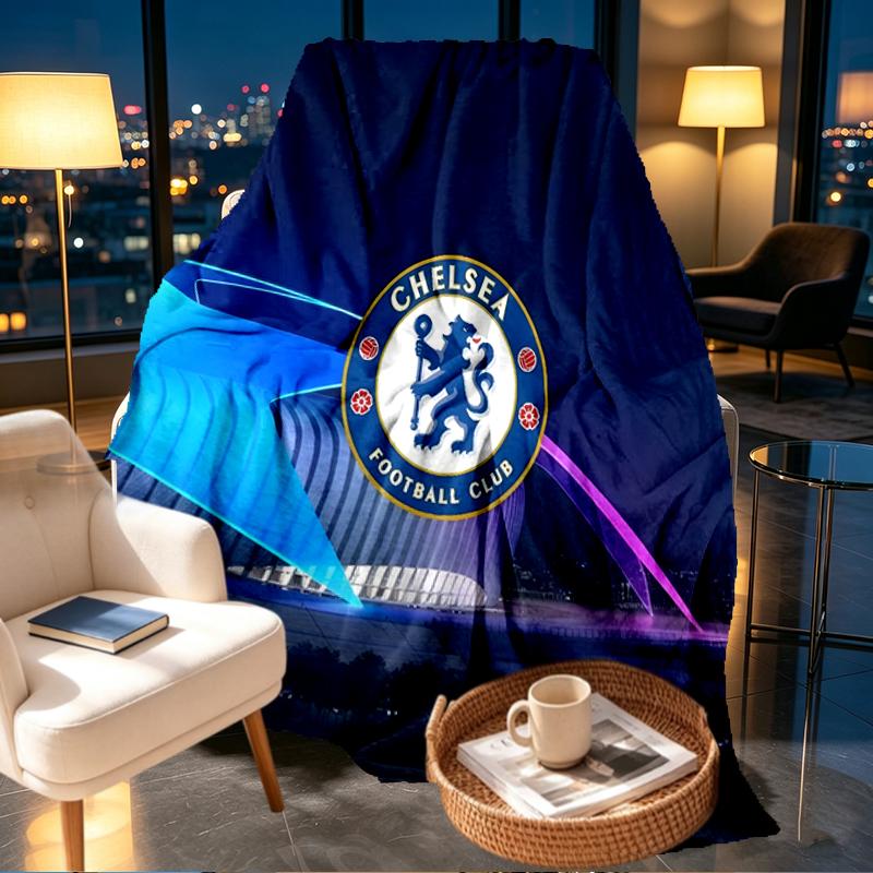 Chelsea F.C Print Blanket - Soft & Comfortable, for Bedroom, Travel, Sofa, Home Decoration - Birthday Christmas Gift for Friend