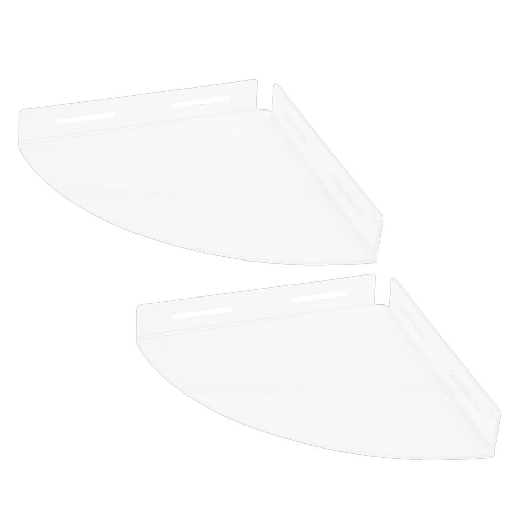 2Pcs Acrylic Corner Floating Shelves Wall Mount Shower Shelf Clear for Bathroom Storage