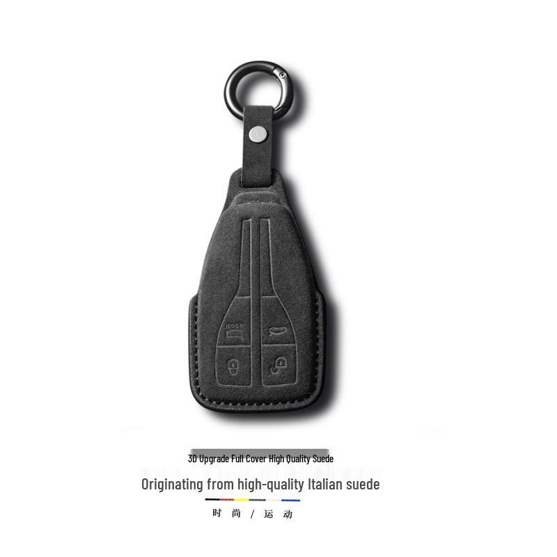 Suede Car Key Holder for FAW Hongqi HS5 HS7 H5 H6 H9 HQ9 with Buckle and Chain