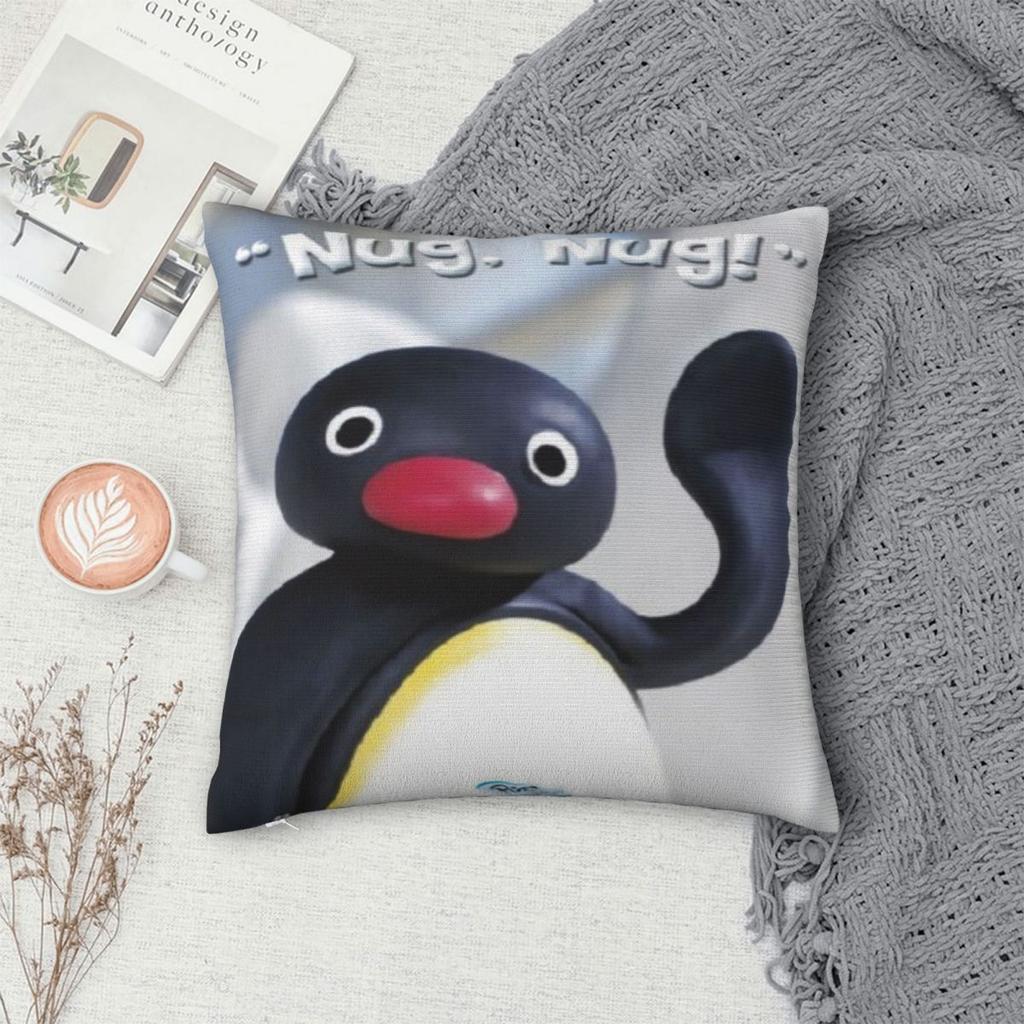 Pingus Cartoon Penguin Pillowcase Merch Soft Cushion Cover Throw Pillow Cover Sofa Decorations Zipper Multi-Size