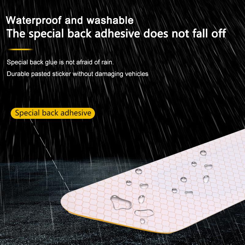 2Pcs/Set Car Reflective Auto Truck Safety Warning Tape Car Door Protector Bumper Anti-collision Strips Secure Reflector Stickers