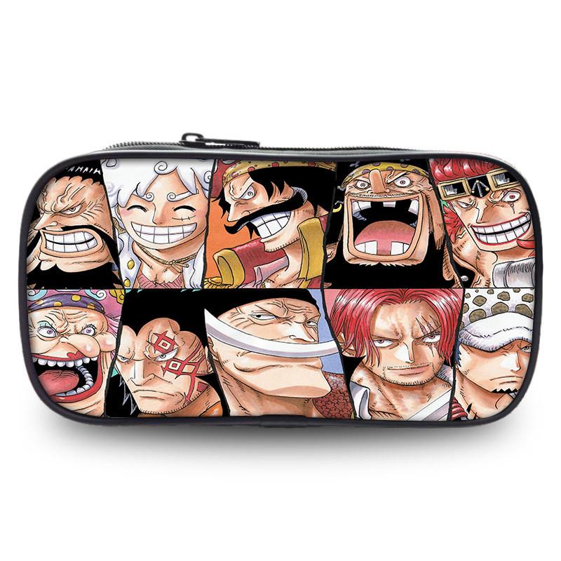 Stylish One Piece Student Pencil Case With Luffy And Zoro Skill Print Oxford Material