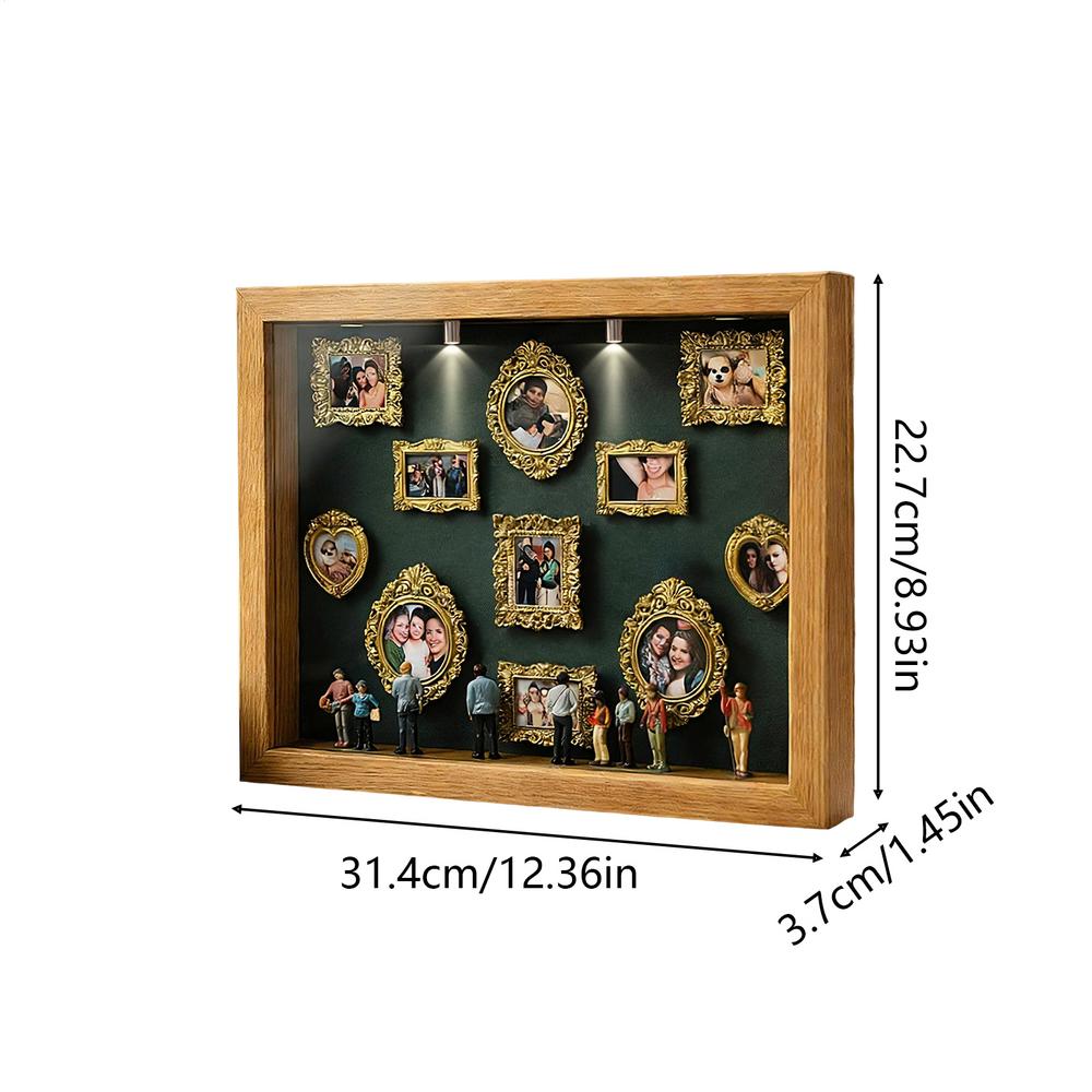 

Mini Figurines DIY Mini Museum Silhouette Boxes Gold Frames Memory Preservation Shadow Boxes Frame Photo Frame Travel Memories