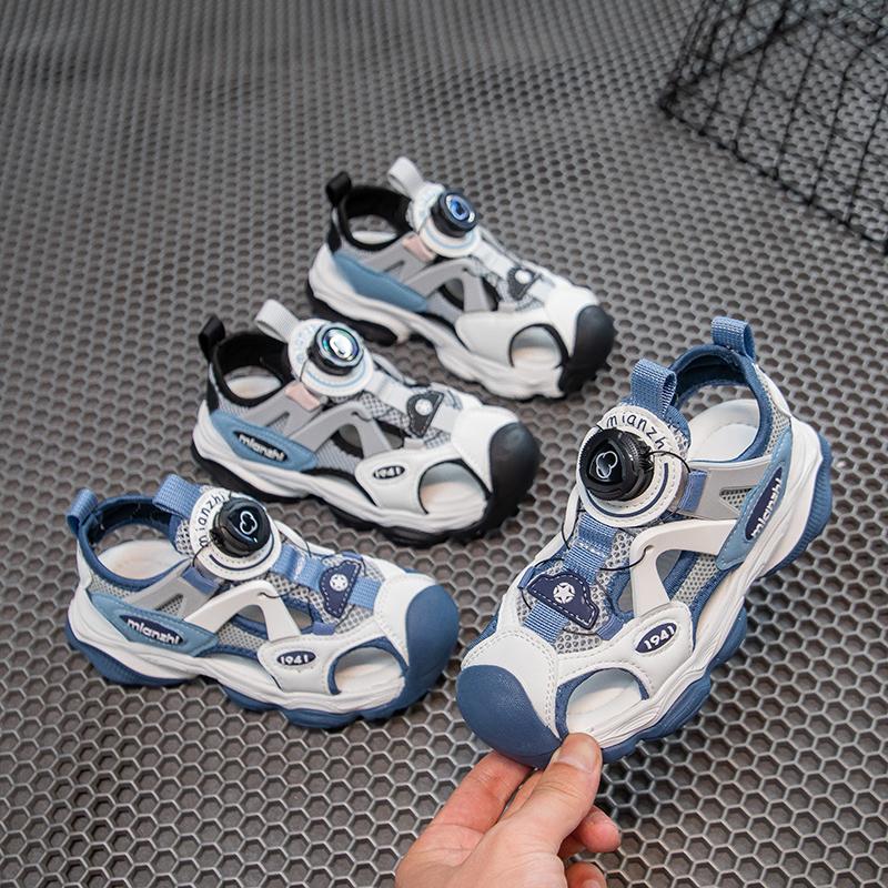 Children's Sandals Summer New Breathable Shoes Boys' Sports Baotou Beach Shoes Men's Rotating Button