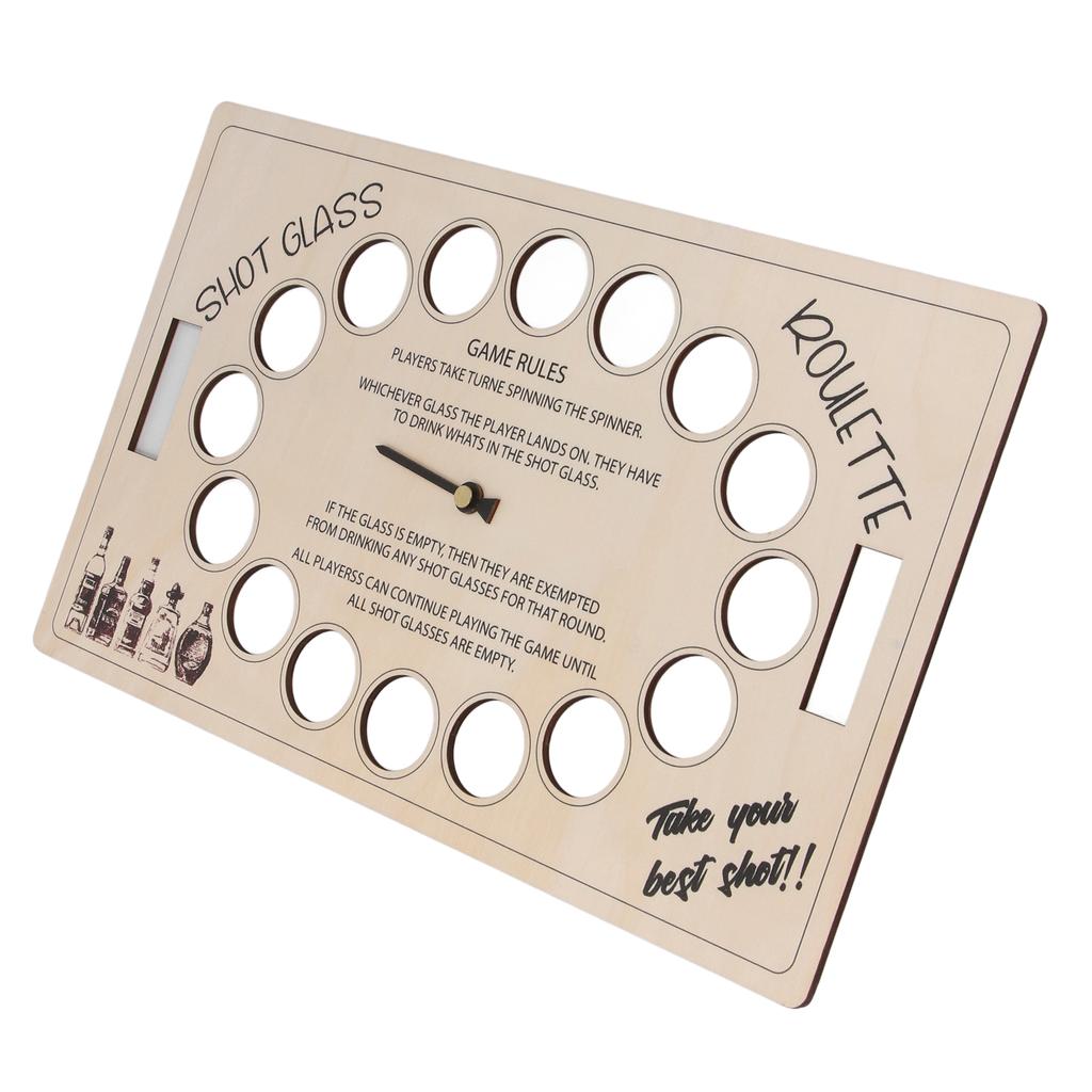 Shot Drinking Game 45cm Wooden Rotating Adults Drinking Table Game Board for Party Bar Game Nights