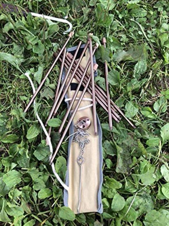 Camping Moon MS-105-BRZ Tripod L 4patrový skládací stativ na oheň Nosnost 15 kg Úložné pouzdro součástí balení