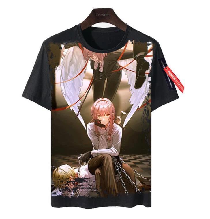 

Chainsaw Man Cosplay Anime Manga T-Shirt Tee Costumes Black Polyester S