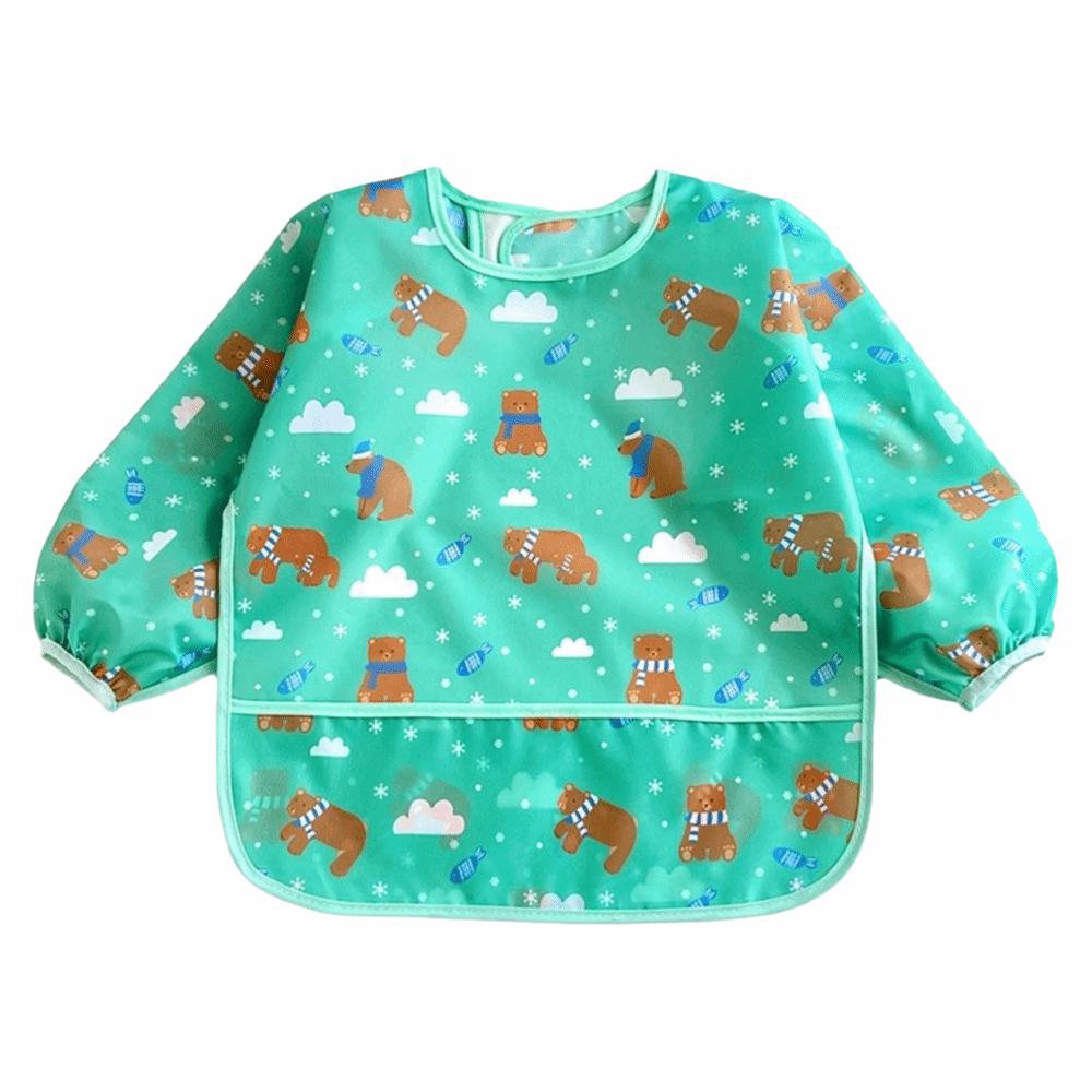 

Colorful Design Baby Bibs Cute Cartoon Self Feeding Apron Easy Clean Waterproof Bib Infant Eating M-Style 7