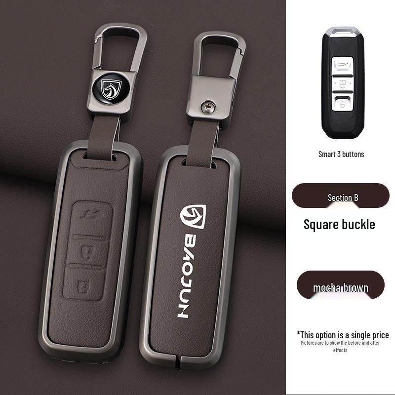 Compatible Baojun 510/730/530/360/560/310w/630 Car Key Protective Case with Special Buckle.