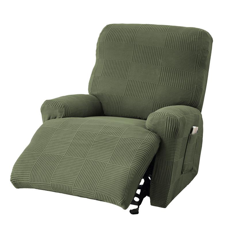 4Pcs/Set Elastic Recliner Sofa Covers Jacquard Recliner Armchair Slipcover Solid Single Relax Sofa Case Home Decor Living Room
