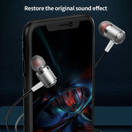 

Практичные проводные наушники со стереозвуком в металлическом корпусе для прослушивания музыки