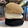 Panamwomen'S Breathable Knitted Beret, Fashionable And Elegant Painter Newspaper Children'S Hat Cap H