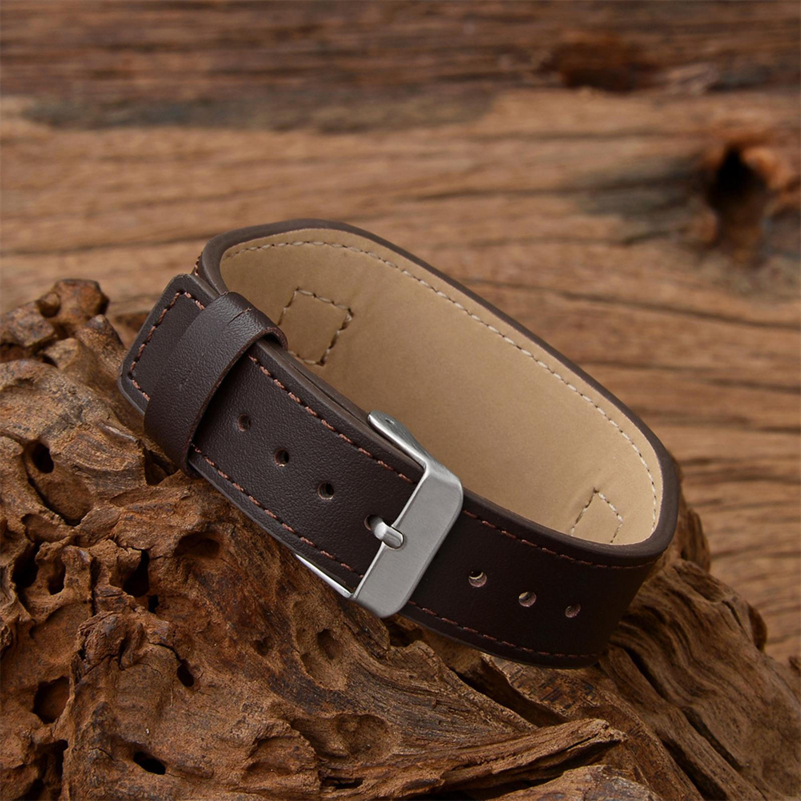 

Мужской кожаный ремешок по индивидуальному заказу с регулируемой застежкой коричневый