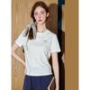 Coolhut2025 Summer Round Neck Versatile Simple Silhouette Short-Sleeved Right-Shoulder Breathable Women's T-Shirt