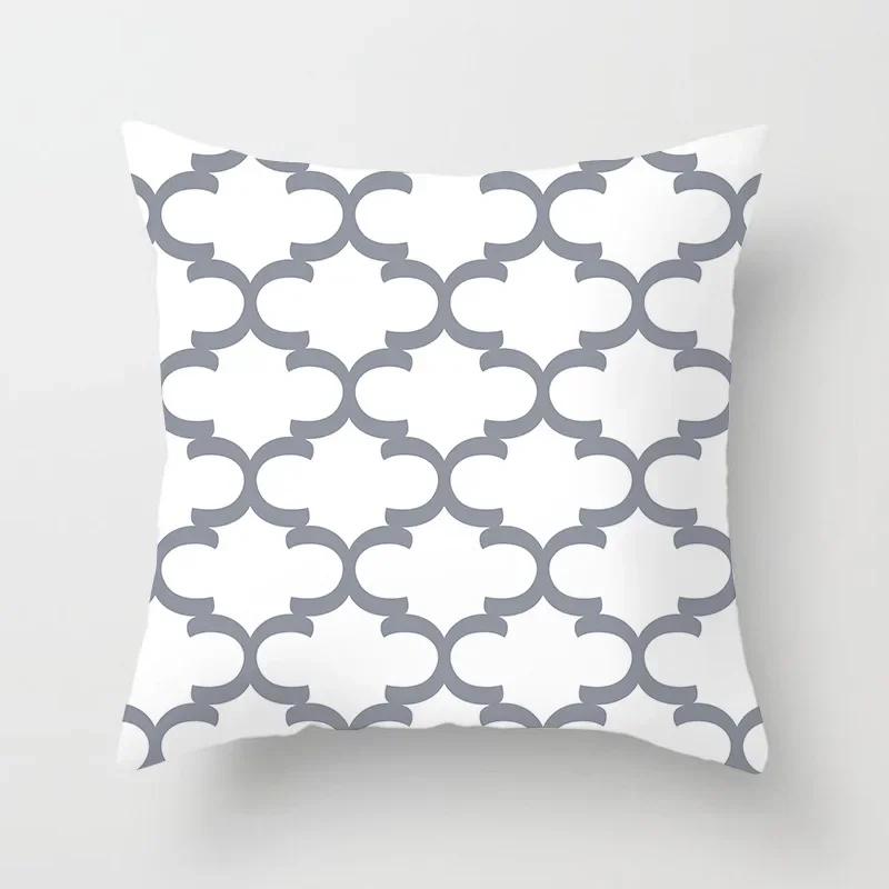 Gray Geometric Printing Sofa Cushion Cover Pillowcase Home Decor Party Car Bedding