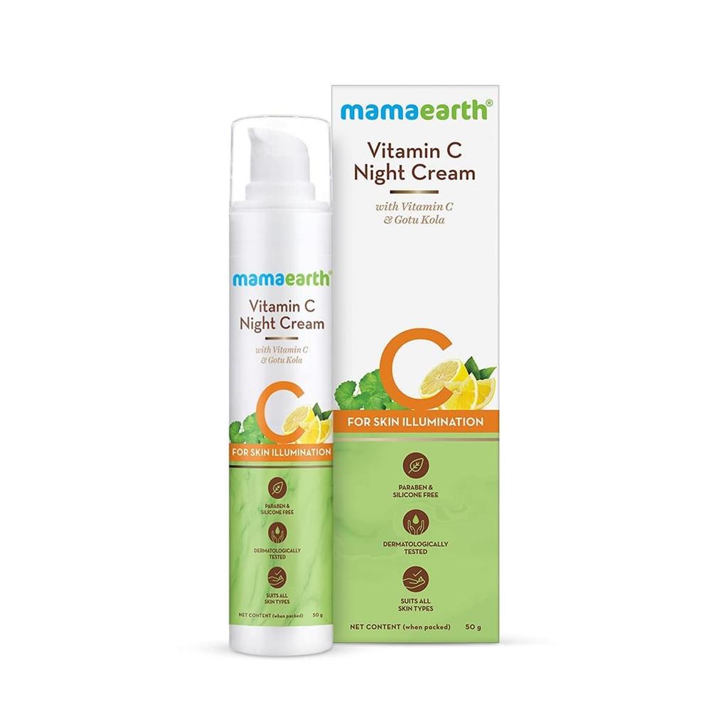 Mamaearth Vitamin C Night Cream For Women with Vitamin C & Gotu Kola for Skin Illumination - 50g