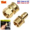 1Set 3/8 M22 Pipe Joint Quick Connect Kits For M22 High Pressure Washer Hose Coupler M22 14/15mm Adapter Set Water Outlet Set