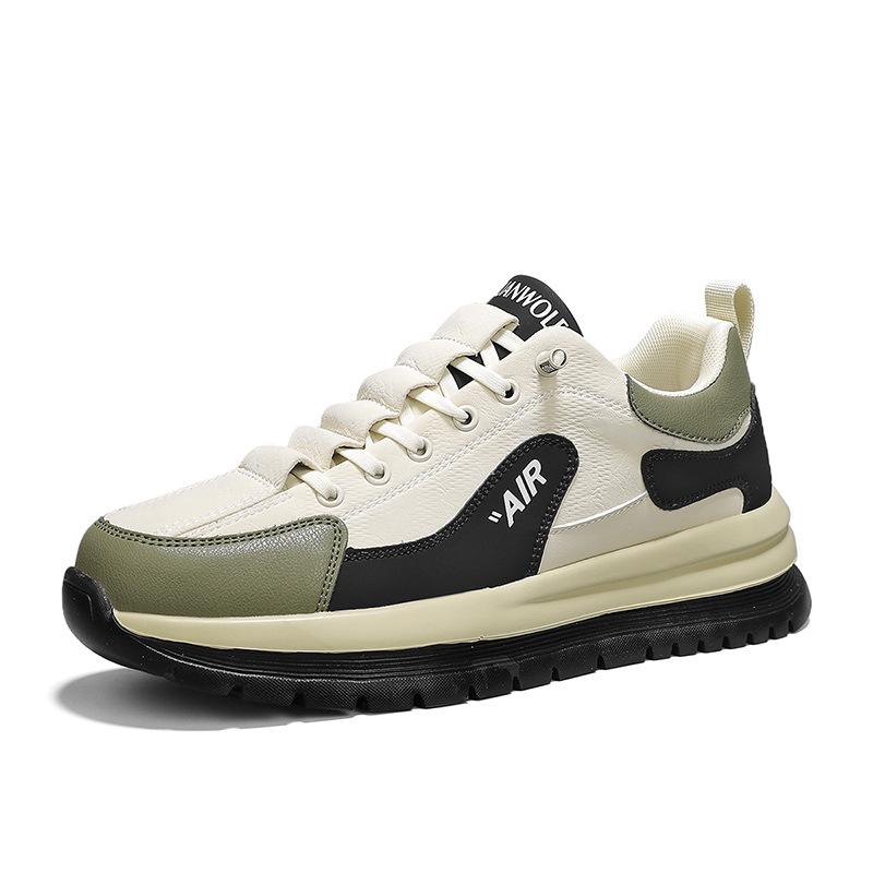 Men's Retro Casual Leather Running Shoes - Lightweight and Soft Sole for Autumn and Winter.