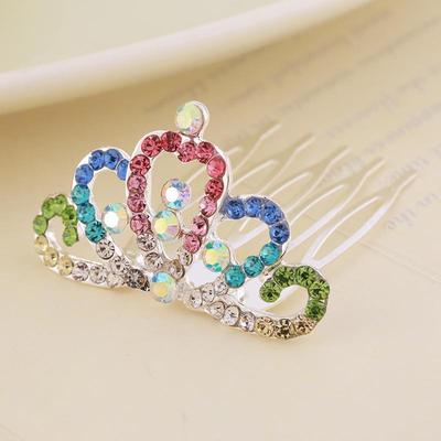 Kinder Strass Krone Kamm - Niedliche Prinzessin Tiara Haaraccessoire für Geburtstage
