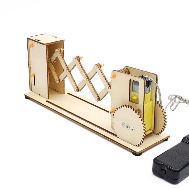Großes Holz-DIY-Modell eines elektrisch einziehbaren Tors für Kinder, Wissenschaftsexperiment-Materialbausatz