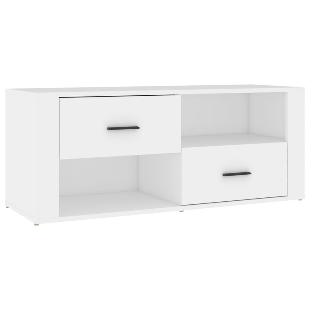 Vidaxl Szafka Pod Tv, Biała, 100X35X40 Cm, Materiał Drewnopochodny