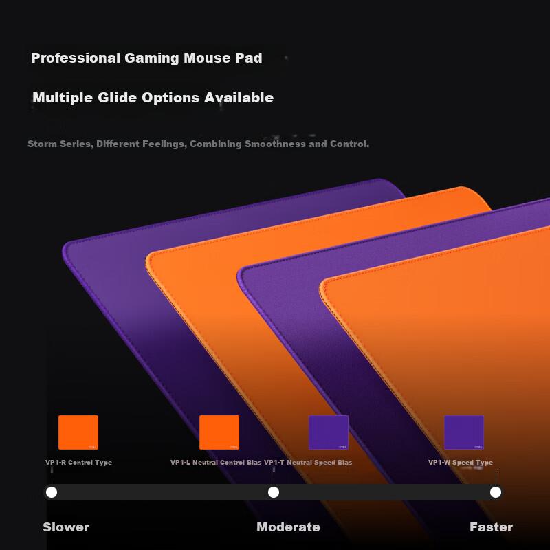 Rapoo VP1 Gaming Mouse Pad Competitive FPS Game CSGO/Dota/Delta Operation Rubber Base Rough Surface VP1-L Blue Purple (Electric)