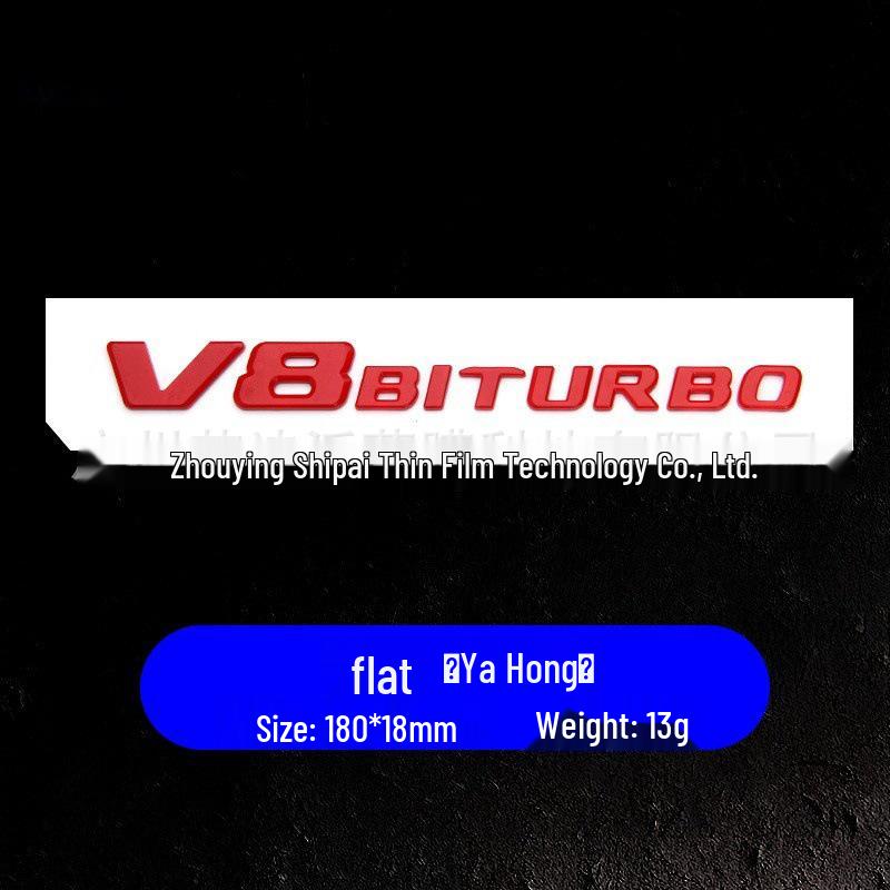 Kompatibilní s emblémem blatníku Mercedes-Benz V8 BITURBO, zadním emblémem s dvojitým přeplňováním, nápisy a samolepkami na auto.