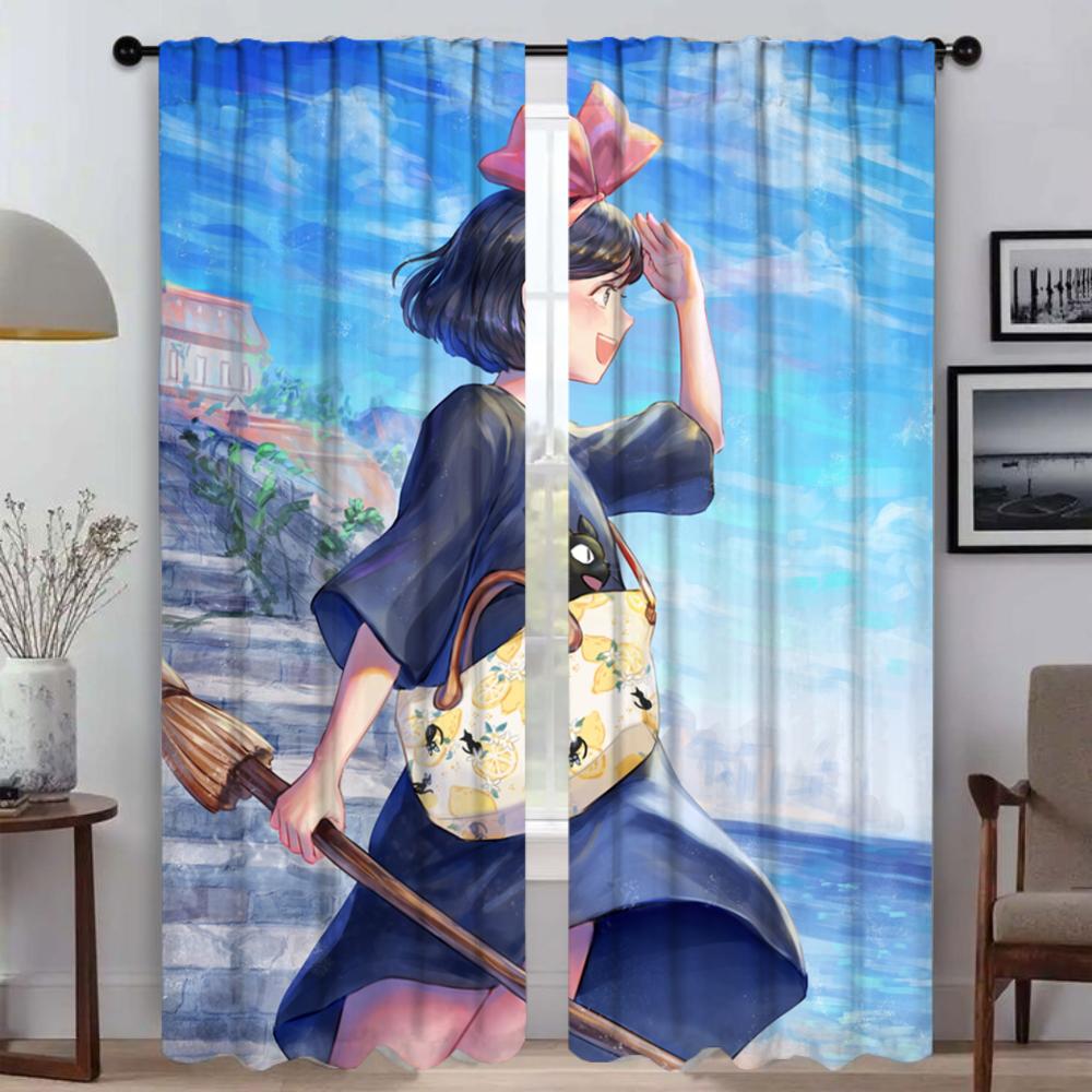 

KikisS Home Interior Curtains for Living Room Blackout Curtain for Room 2 Panel Partition Shades Halloween Decoration Kitchen W50xH70cmx2pcs-CL