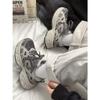 Cement gray low-top trend velvet leisure college thick-soled heightening fashion youth lace-up Hong Kong style warm dad shoes
