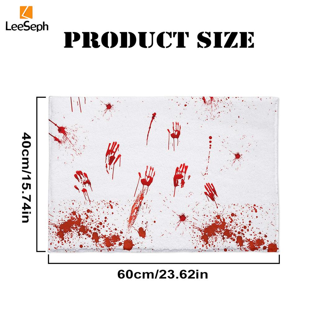 Leeseph Halloween Horror Bloody Outdoor Doormat Rug, Halloween Decoration Floor Door Mat for Bathroom, Home Entry, Yard, Patio