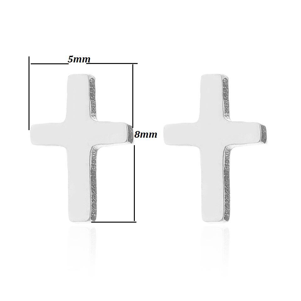 European & American Fashion Stainless Steel Cross Mini Earrings - Unique Ear Cartilage Studs