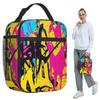 Colorful Graffiti Splashing Insulated Lunch Bag for Women Office Cooler Thermal Food Box Tote Portable Lunch Boxes Container