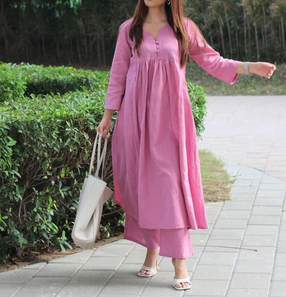Women Designer Top Tunic Kurta Pant Set Indian Bollywood Party Wear Cotton Kurti Dress