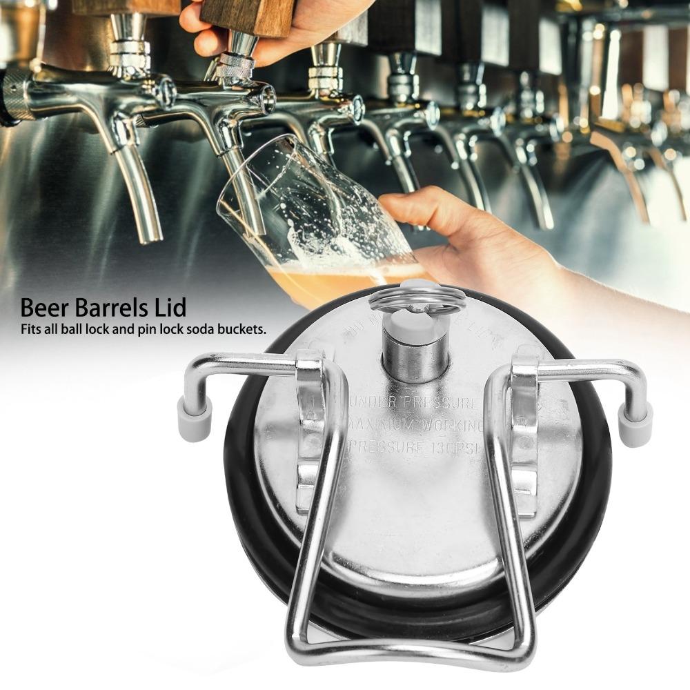 With O-Ring Carbonation Keg Lid Pressure Relief Valve Soda Beer Keg Lid Soda Keg