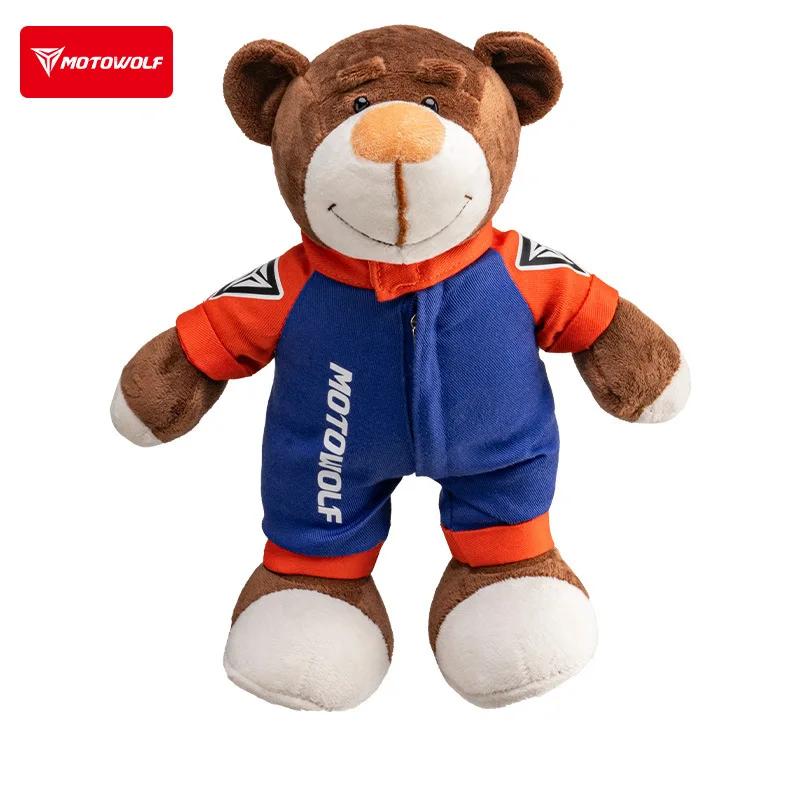 2025 New Motorcycle Decoration Bear Doll Pendant Cute Cartoon Motorcycle Bear Doll Car Trunk Accessories Motorcycle Bear