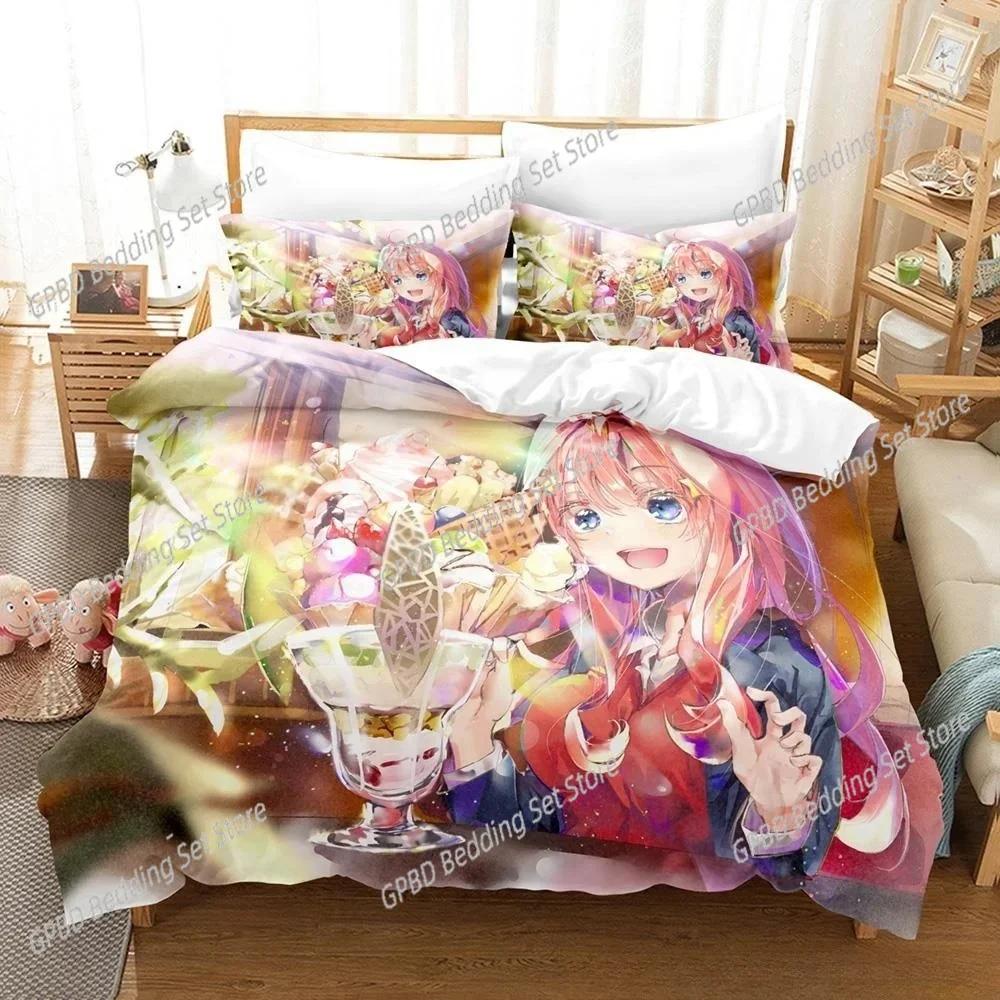 Anime Kawaii Mädchen The Quintessential Quintuplets 3D NEU Bettbezug Kissenbezug Bettwäsche Set Erwachsener Junge Mädchen Schlafzimmer Einzel Doppel