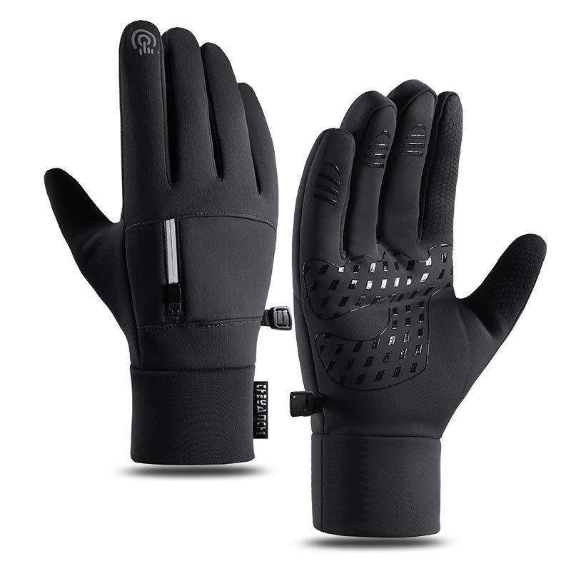 Men's Winter Cycling Gloves: Fleece Lined, Windproof, Waterproof, Touchscreen-Compatible for Outdoor Sports and Mountaineering