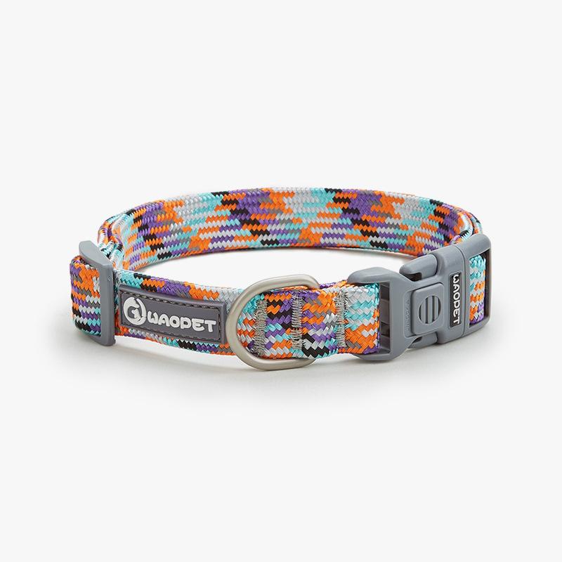 Nylon Dog Collar Adjustable Reflective Pet Collars with Metal Buckle and Quick Release Buckle Large and Medium Dog Pet Collars