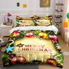 Christmas Ornament Greeting Design Bedding Duvet Cover Set Duvet Cover Pillowcases (1*Duvet Cover 2*Pillowcases, Without Duvet Insert)