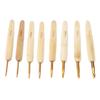 8pcs Crochet Hooks Alumina Needle Bamboo Handle Golden Weaving Tools for Handicraft Lovers