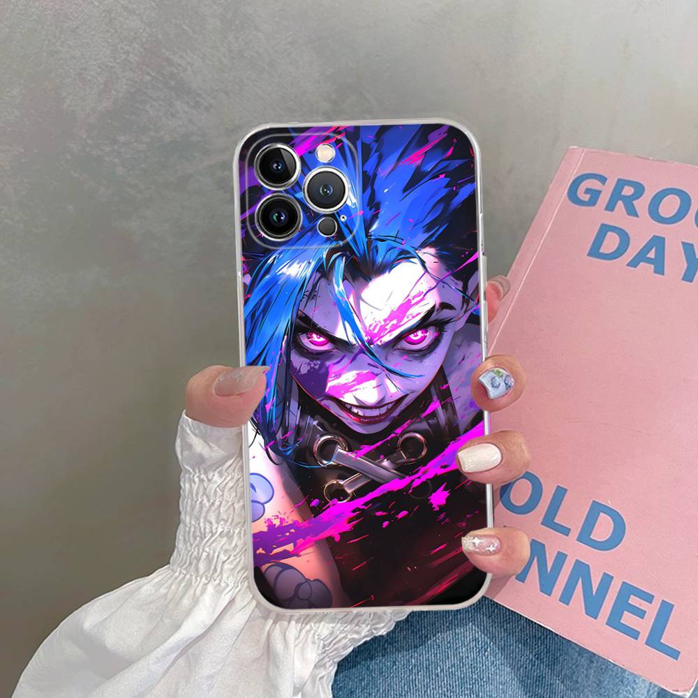 Arcane J-Jinx Anime Phone Case For IPhone 16 15 14 13 12 Mini 11 Pro XS Max X XR SE 6 7 8 Plus Soft Silicone Cover