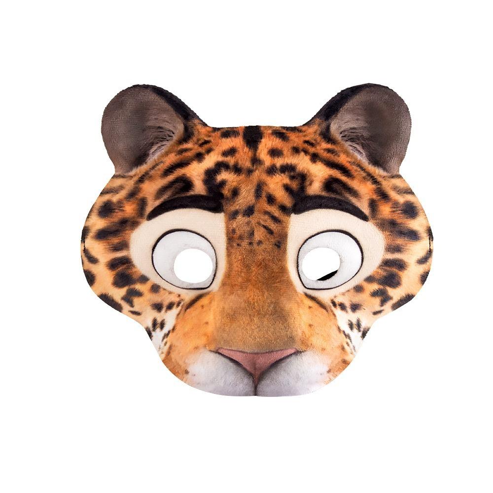 Half Face Animal Mask EVA Tiger Plush Mask Cute Halloween Mask  Carnival