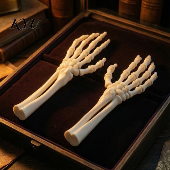 Mano Scheletrica Articolata 1 Paio Stampa 3D Accessorio di Halloween, Posa Flessibile per Cosplay, Decorazione Artiglio Osseo per Casa Infestata, Festa Spettrale