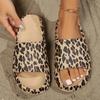Women's Retro Leopard Print EVA Slides - Slip-On Open-Toe Beach Sandals with Soft Cushioned Sole, Quick-Dry Lightweight Design F