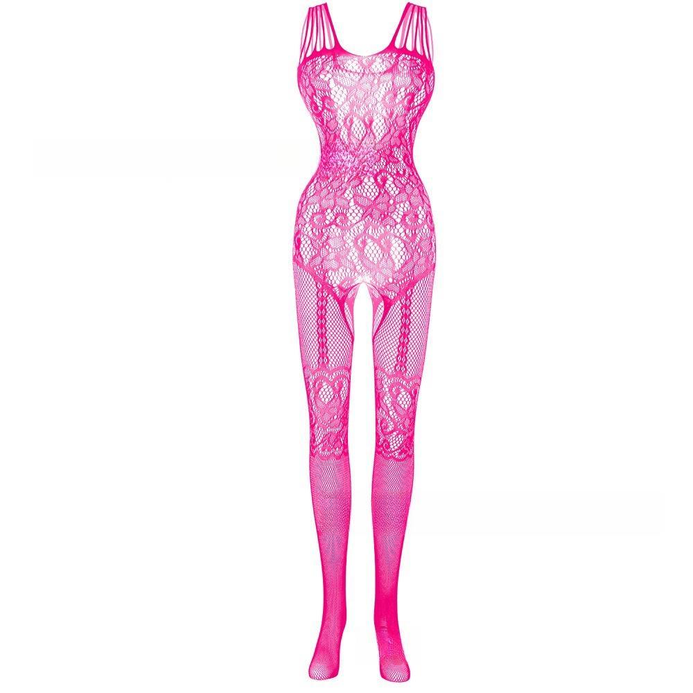 Oversize ženy Sexy síťované jednodílné body punčochové kalhoty Krajkové body Spodní prádlo Velká velikost