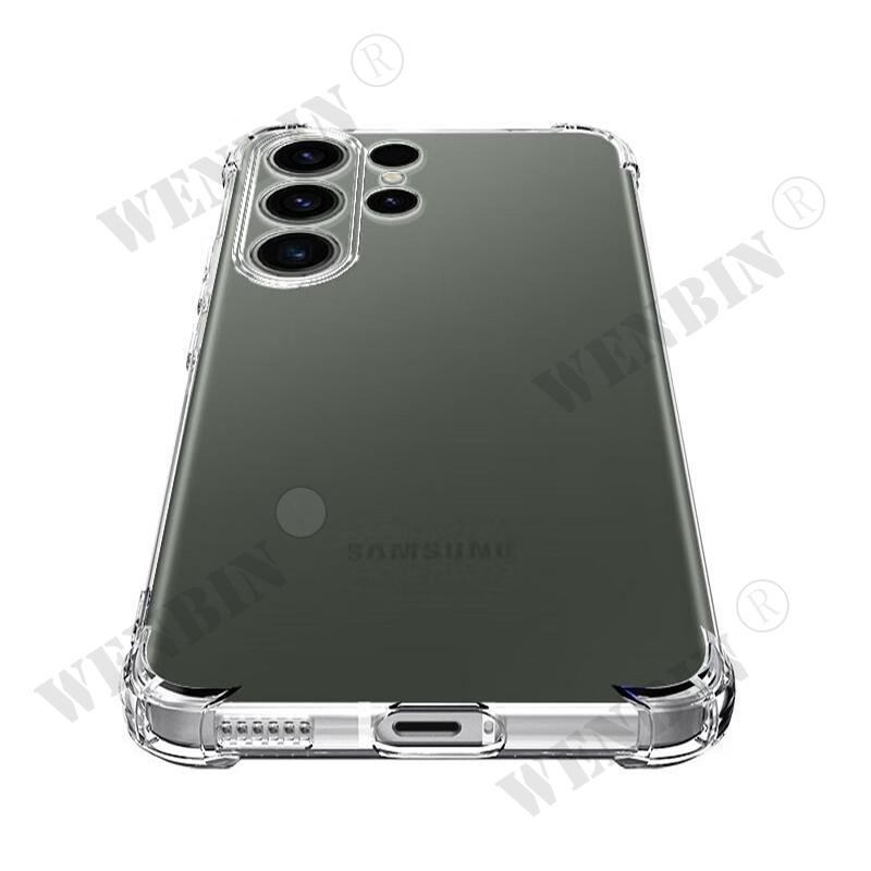 Case For Samsung S24 S23 S22 S21 Ultra Plus FE A55 A54 A35 A34 A25 A14 A15 5G Soft Transparent Silicone TPU Shockproof Cover