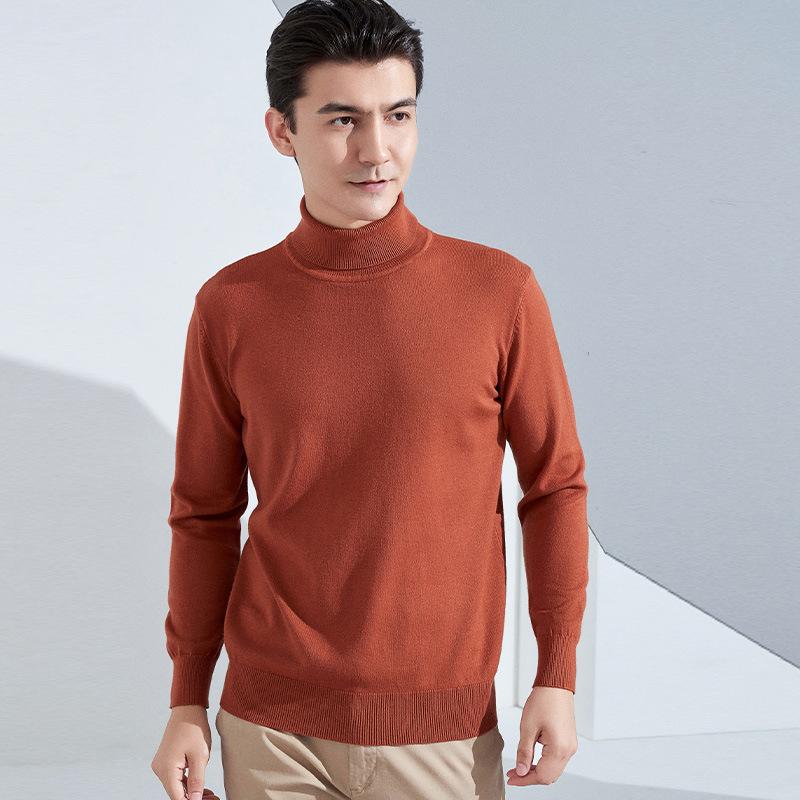 Men's High Lapel Loose Thickened Knit Sweater Casual Short Section Hedging Long-sleeved Bottoming Sweater Outer Sweater