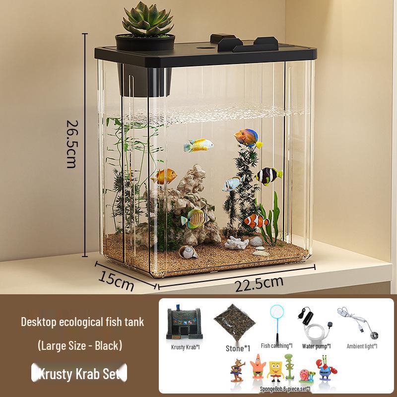Ultra-Clear Acrylic Fish Tank 2026: Compact Living Room Aquarium with Durable Filter