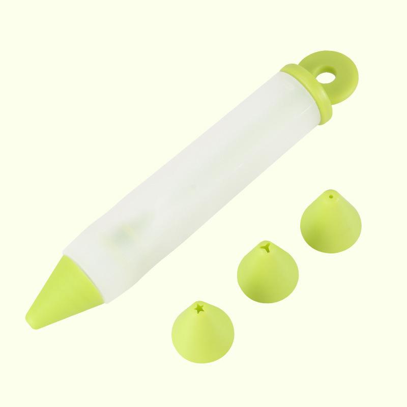 

4-Head Piping Tip Set Silicone Chocolate Butter Piping Pen Piping Bags Piping Bottles Writing And Baking Tools A2